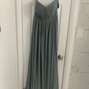 Jenny Yoo Strapless Dress in Sage Green